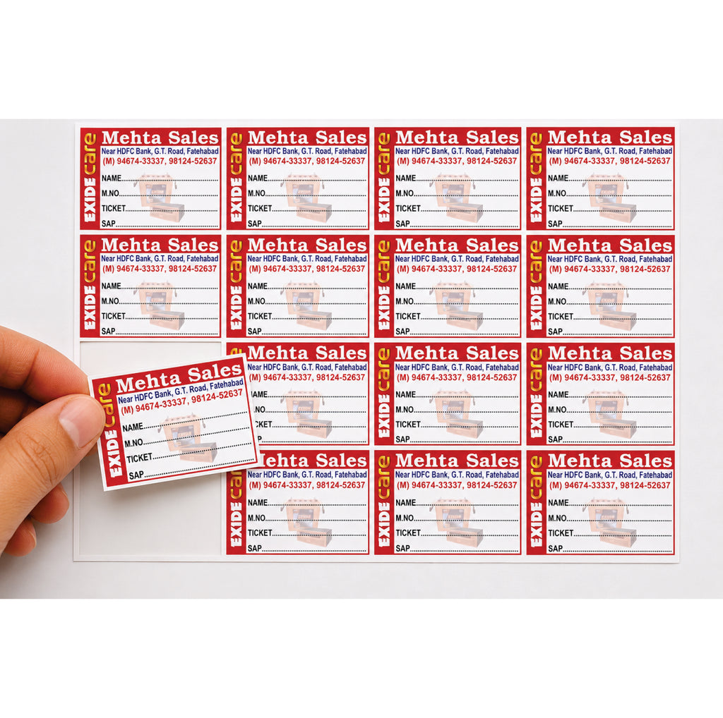 CUSTOM STICKER RE 10| 100 SHEETS