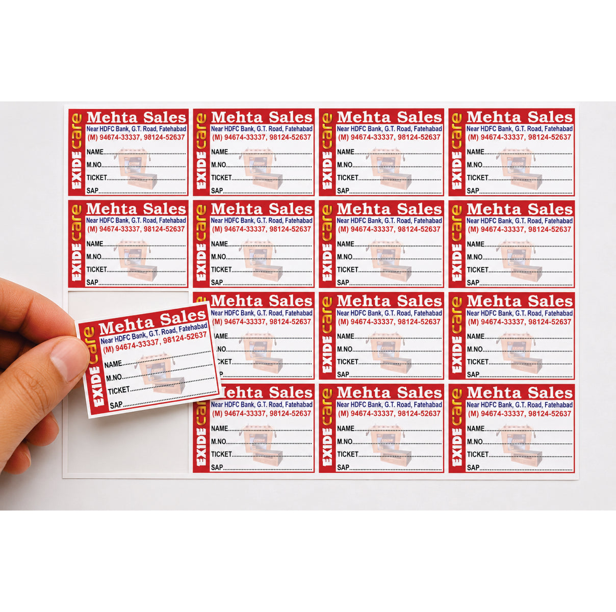 CUSTOM STICKER RE 10| 100 SHEETS