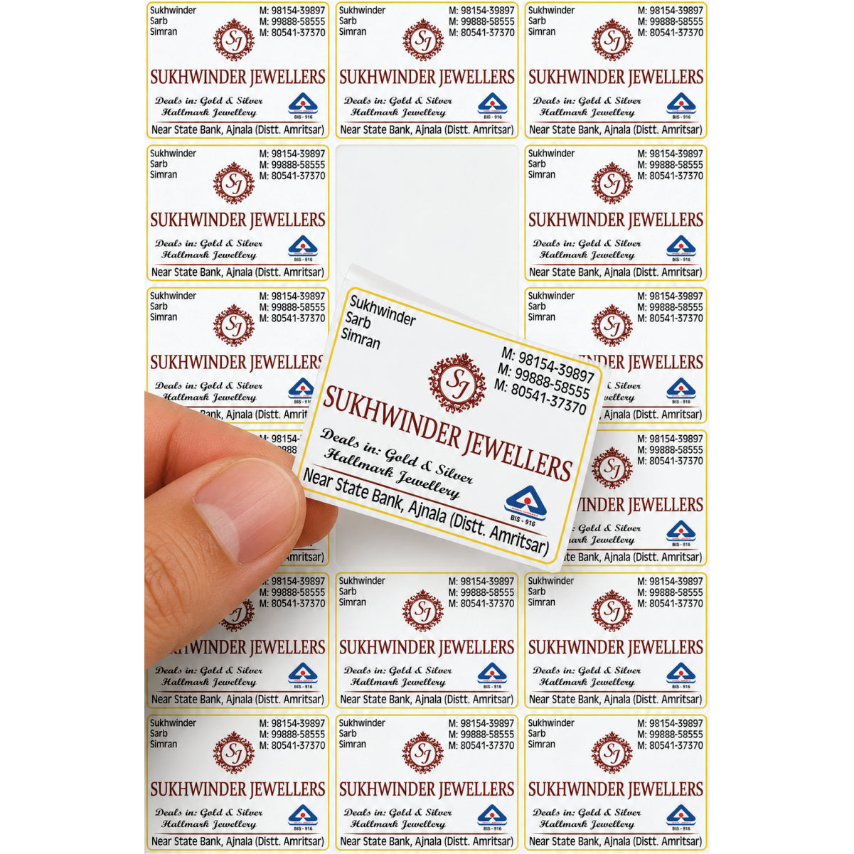 CUSTOM STICKER JE 20 | 100 SHEETS