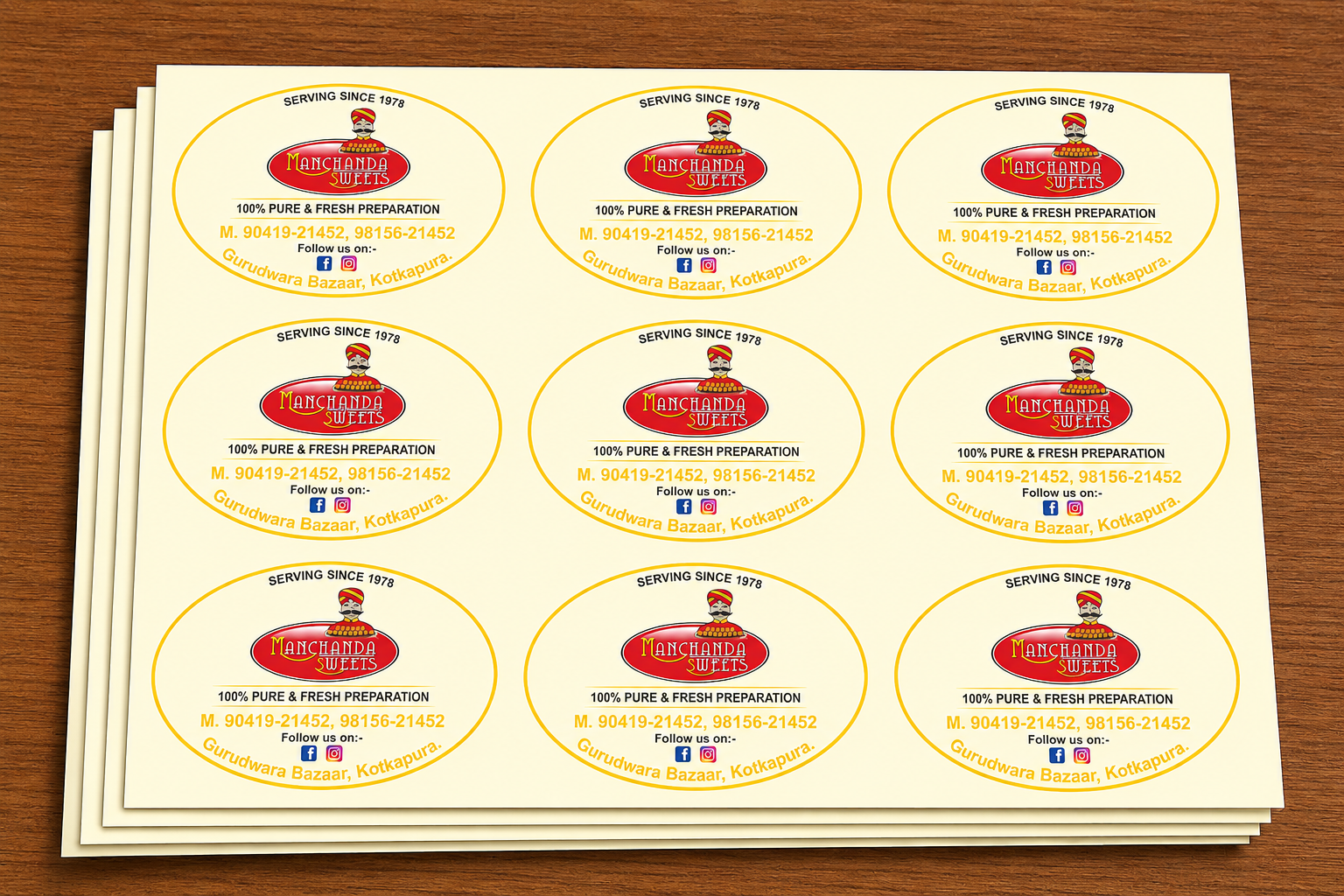 CUSTOM STICKER S 21| 100 SHEETS