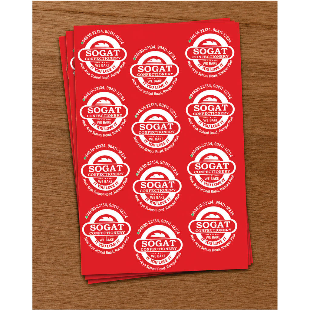 CUSTOM STICKER BK 30 | 100 SHEETS