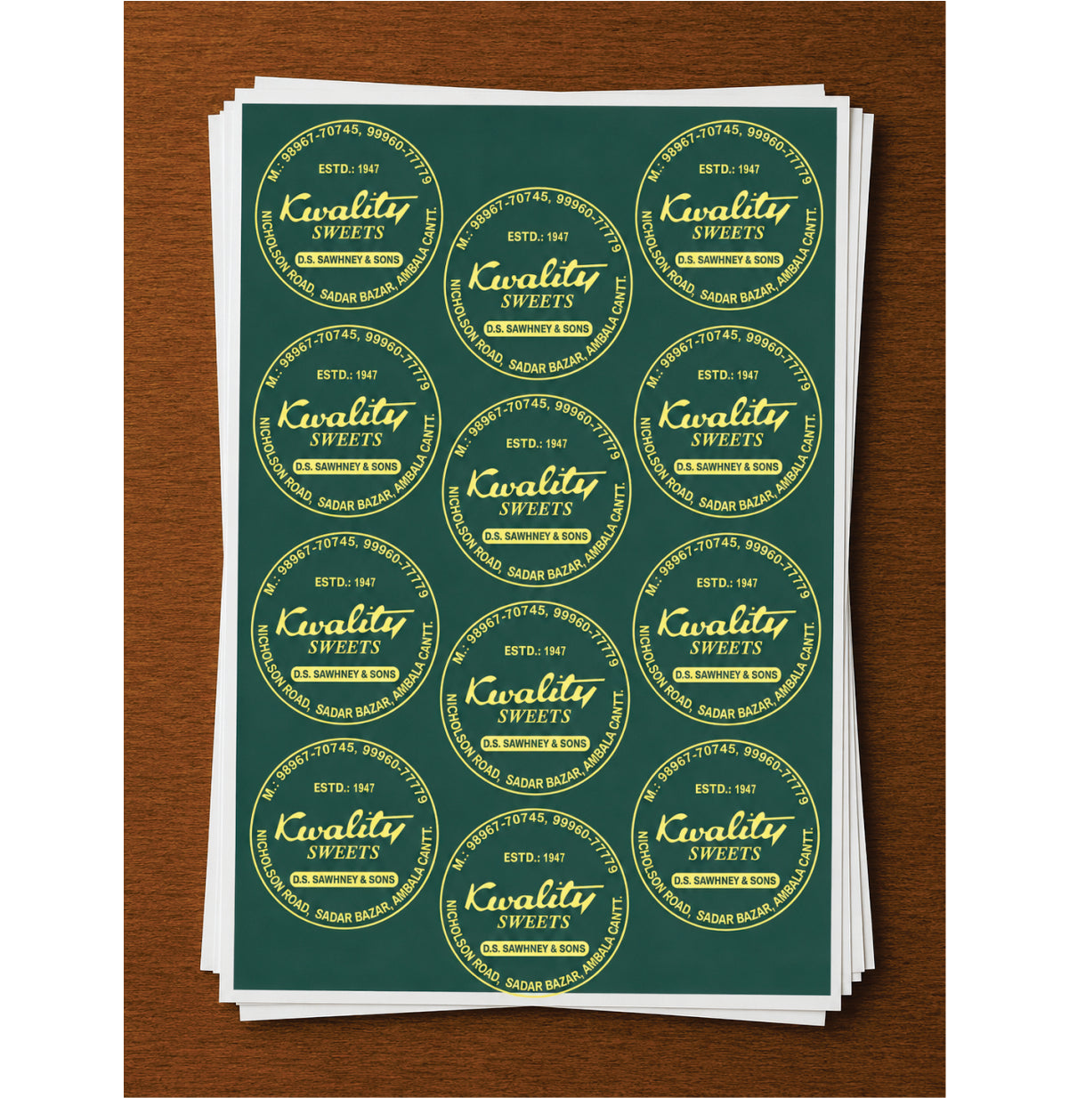 CUSTOM STICKER S 48| 100 SHEETS