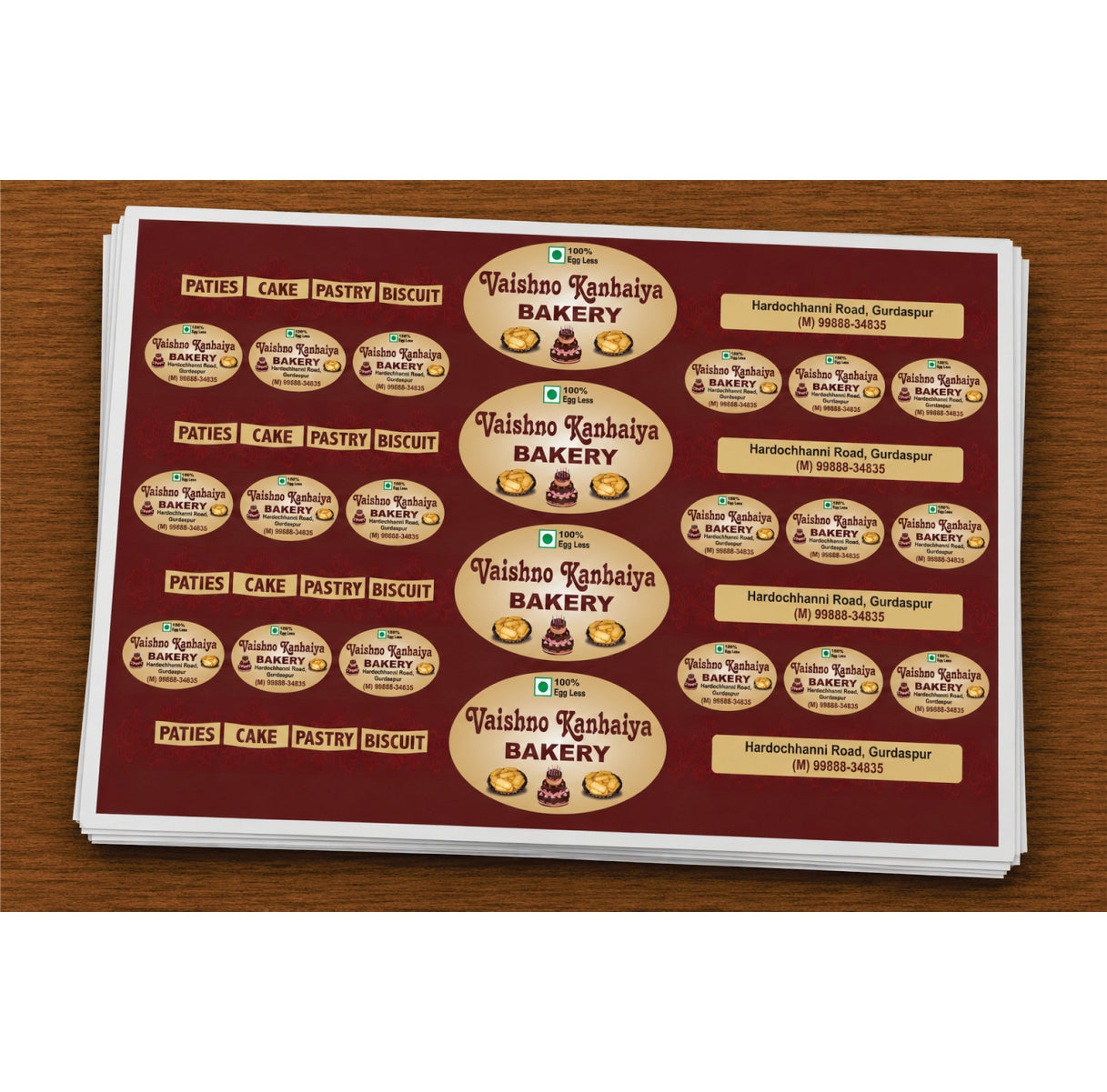 CUSTOM STICKER BK 50| 100 SHEETS
