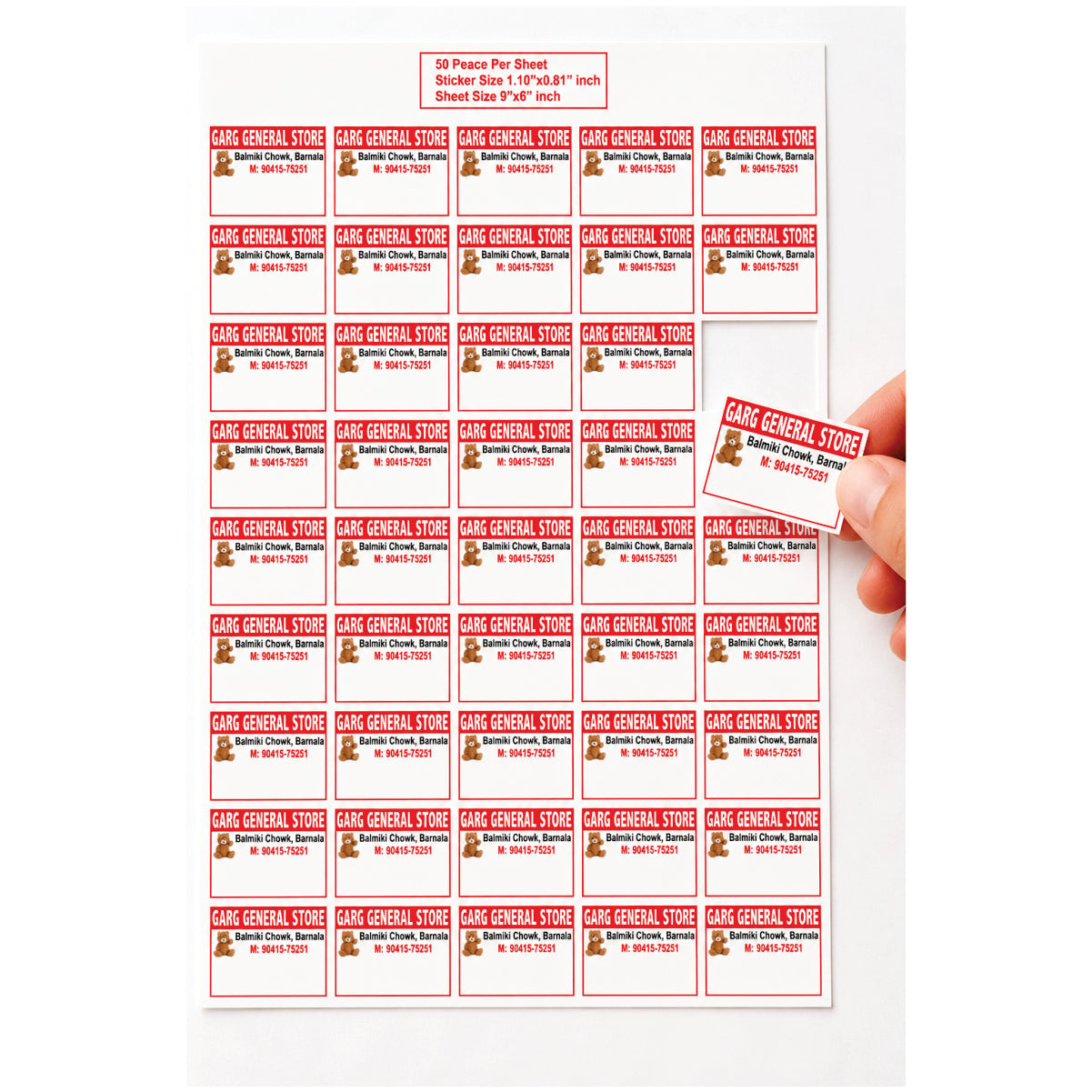 CUSTOM STICKER GE 08 | 100 SHEETS