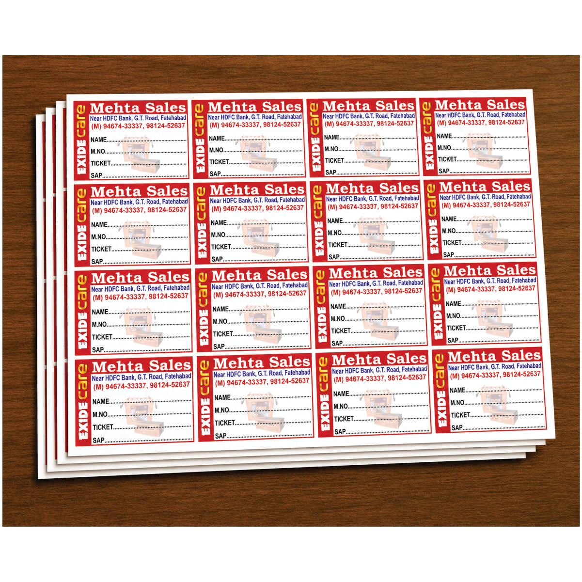 CUSTOM STICKER RE 10| 100 SHEETS