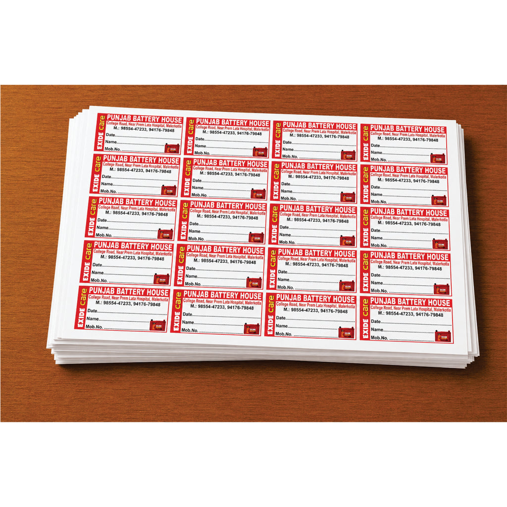 CUSTOM STICKER RE 11| 100 SHEETS