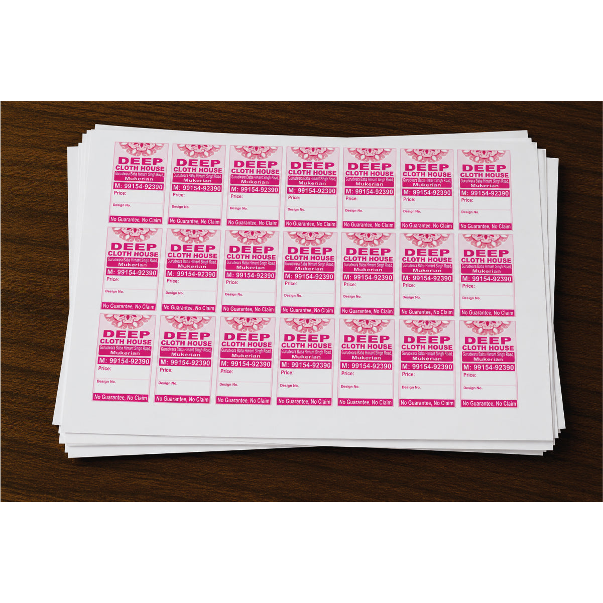 CUSTOM STICKER CL 12| 100 SHEETS