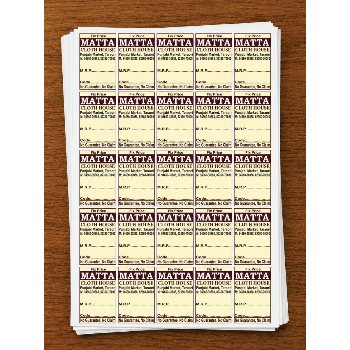 CUSTOM STICKER CL 14| 100 SHEETS