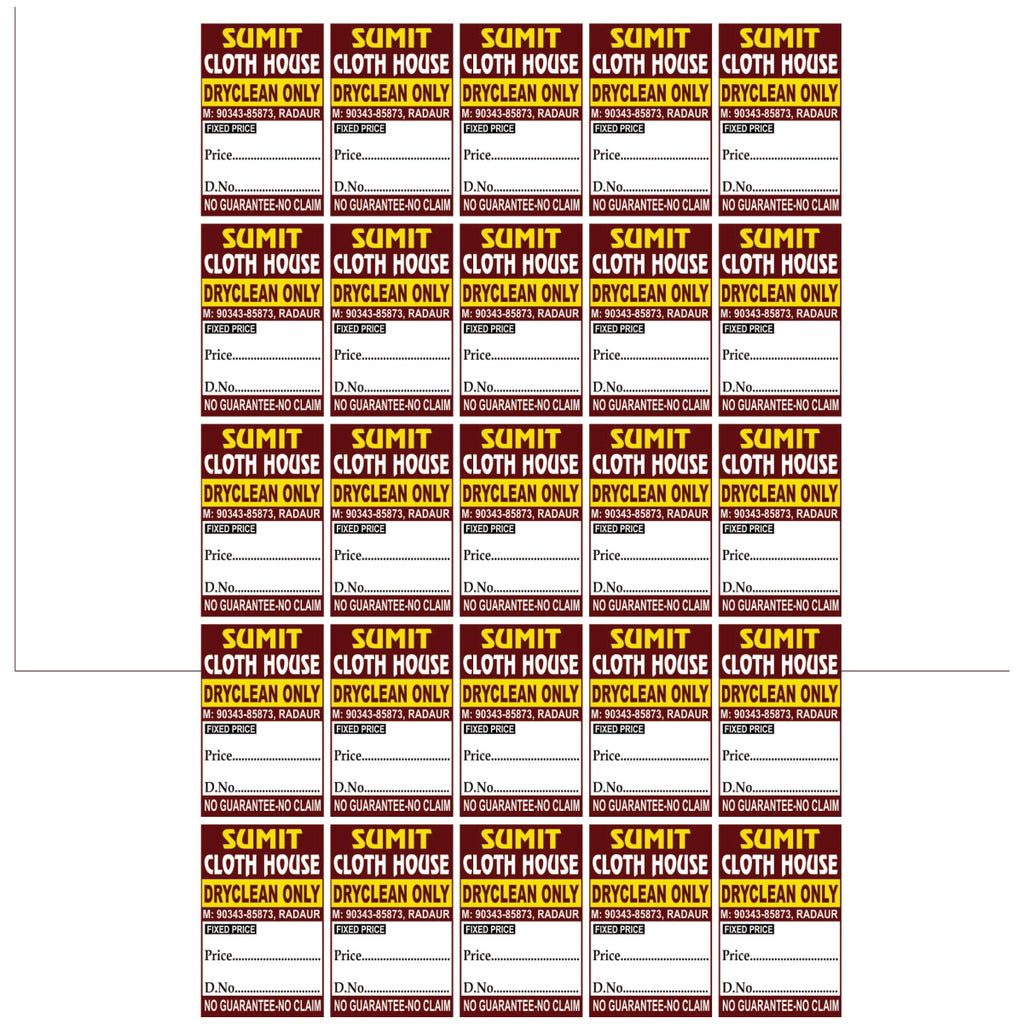 CUSTOM STICKER CL 20| 100 SHEETS