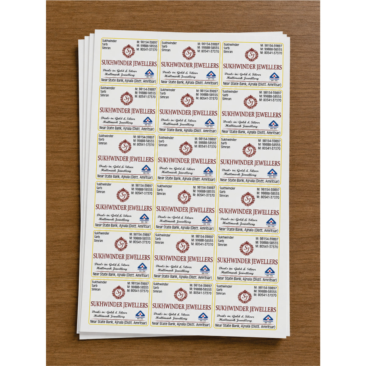 CUSTOM STICKER JE 20 | 100 SHEETS