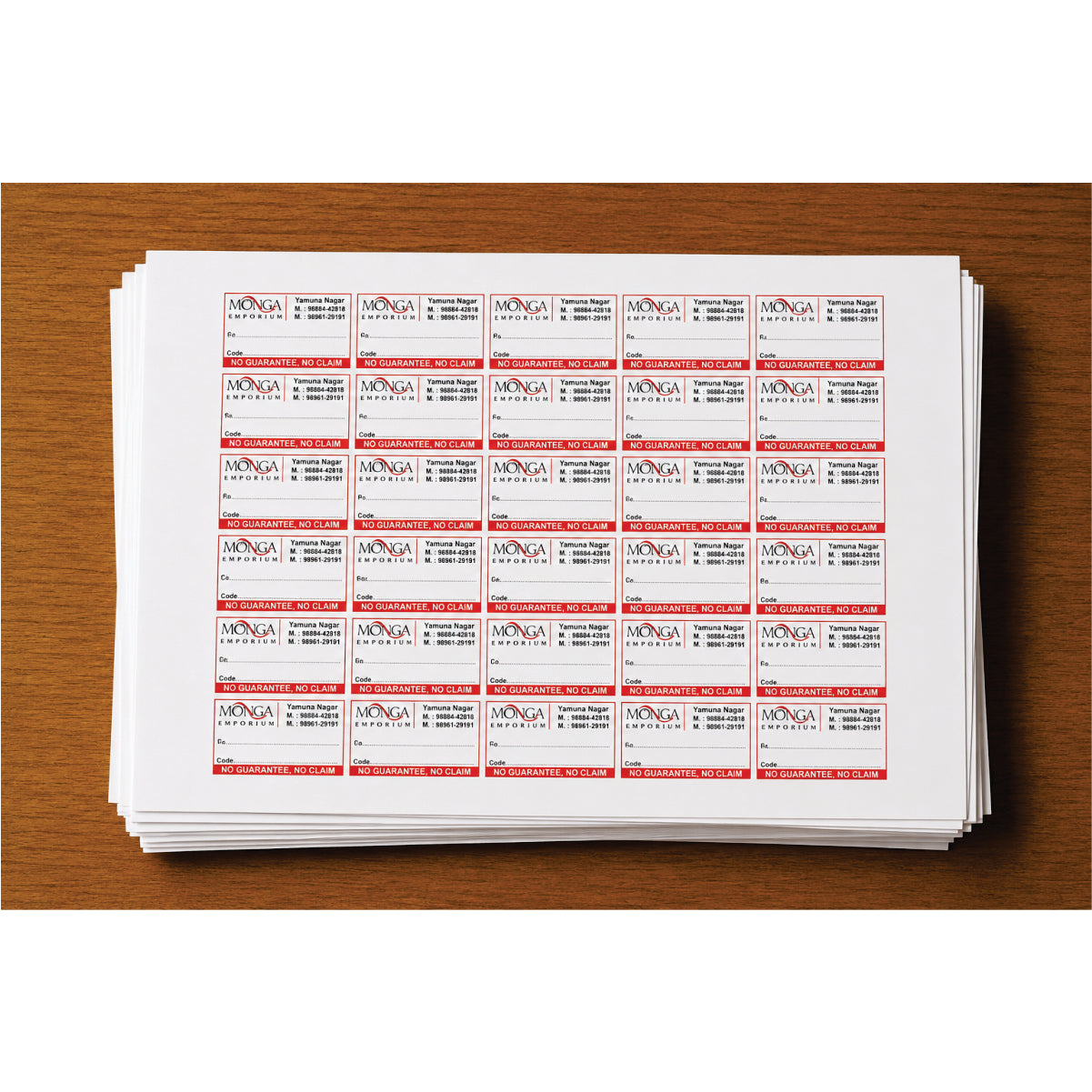 CUSTOM STICKER CL 22| 100 SHEETS