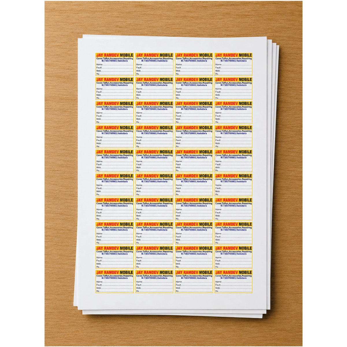 CUSTOM STICKER MO 29| 100 SHEETS