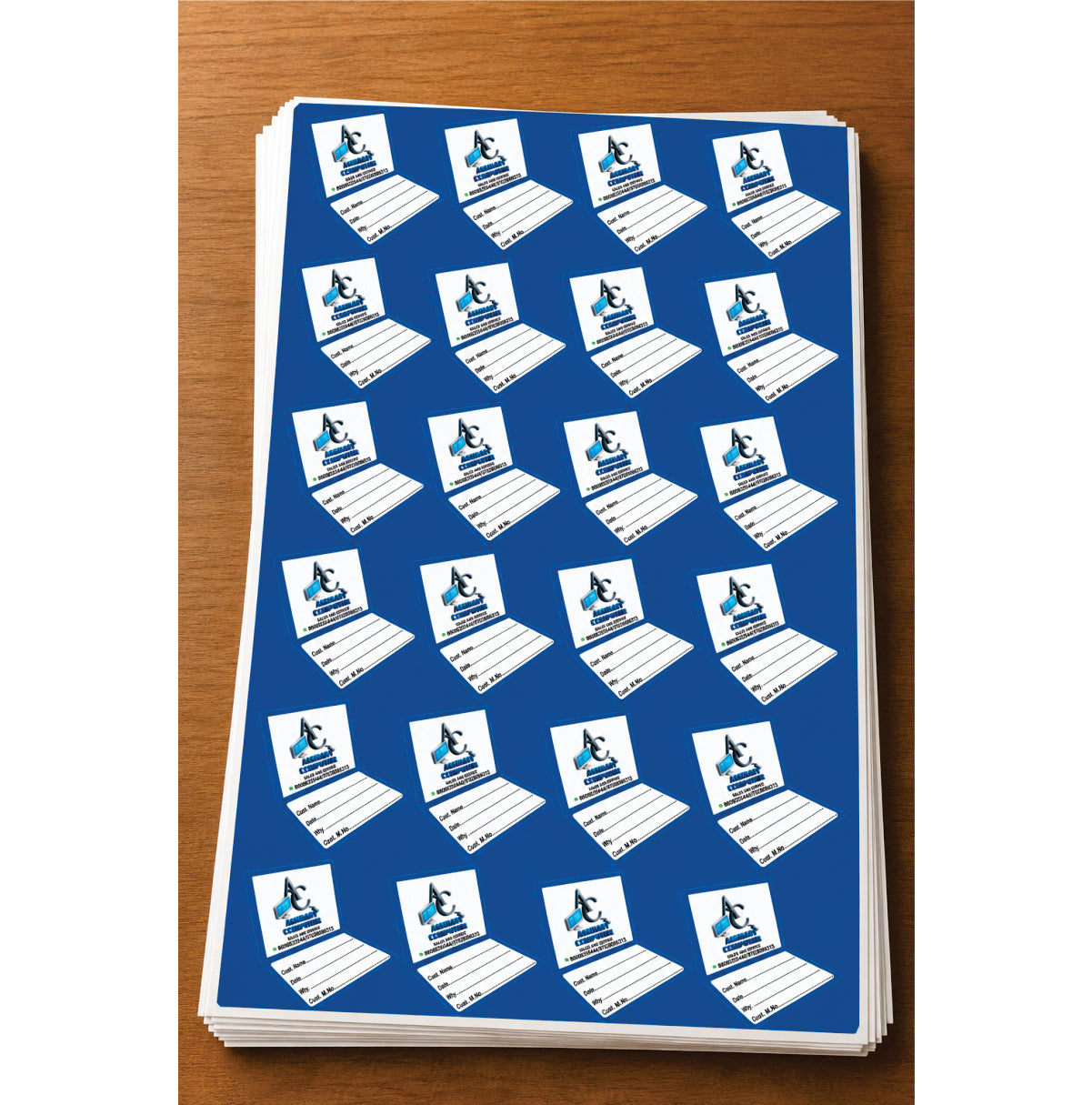 CUSTOM STICKER COM 07| 100 SHEETS