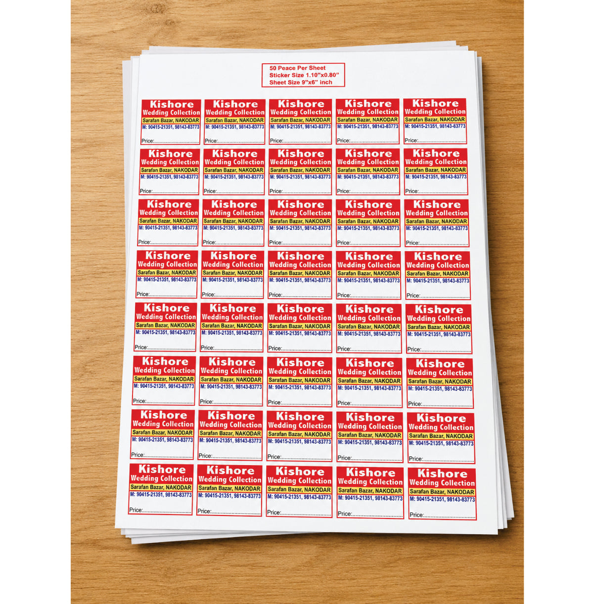 CUSTOM STICKER GE 07 | 100 SHEETS