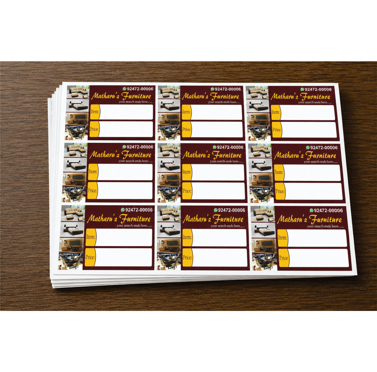 CUSTOM STICKER FUR 07| 100 SHEETS