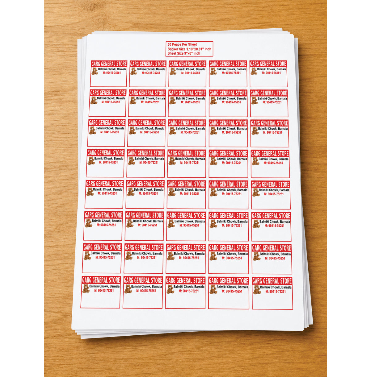 CUSTOM STICKER GE 08 | 100 SHEETS
