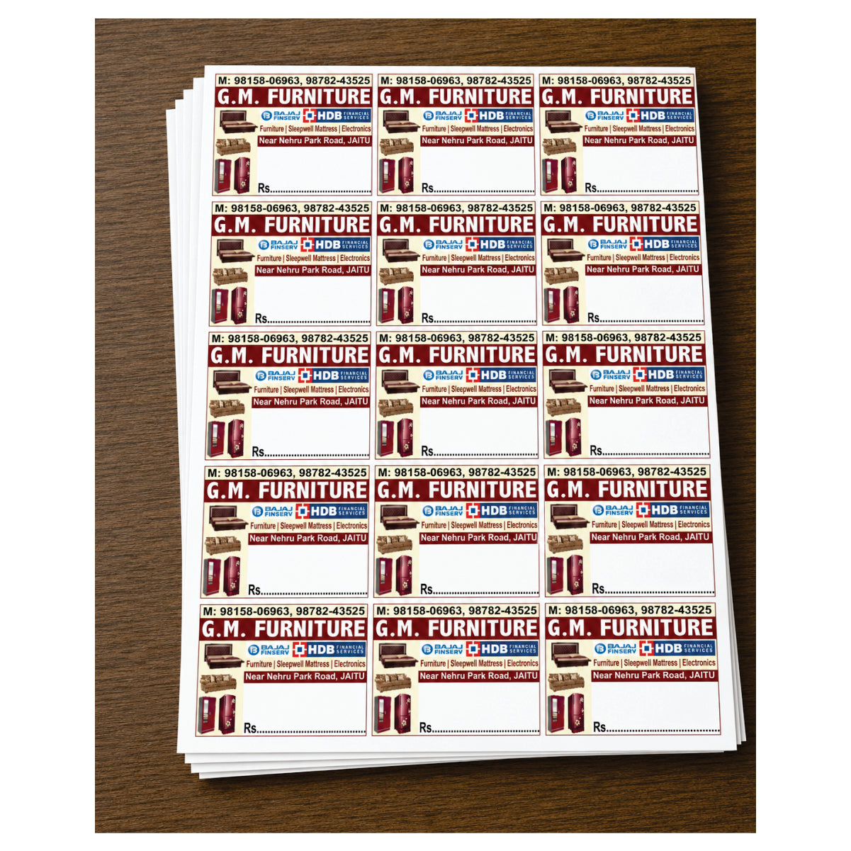 CUSTOM STICKER FUR 09| 100 SHEETS