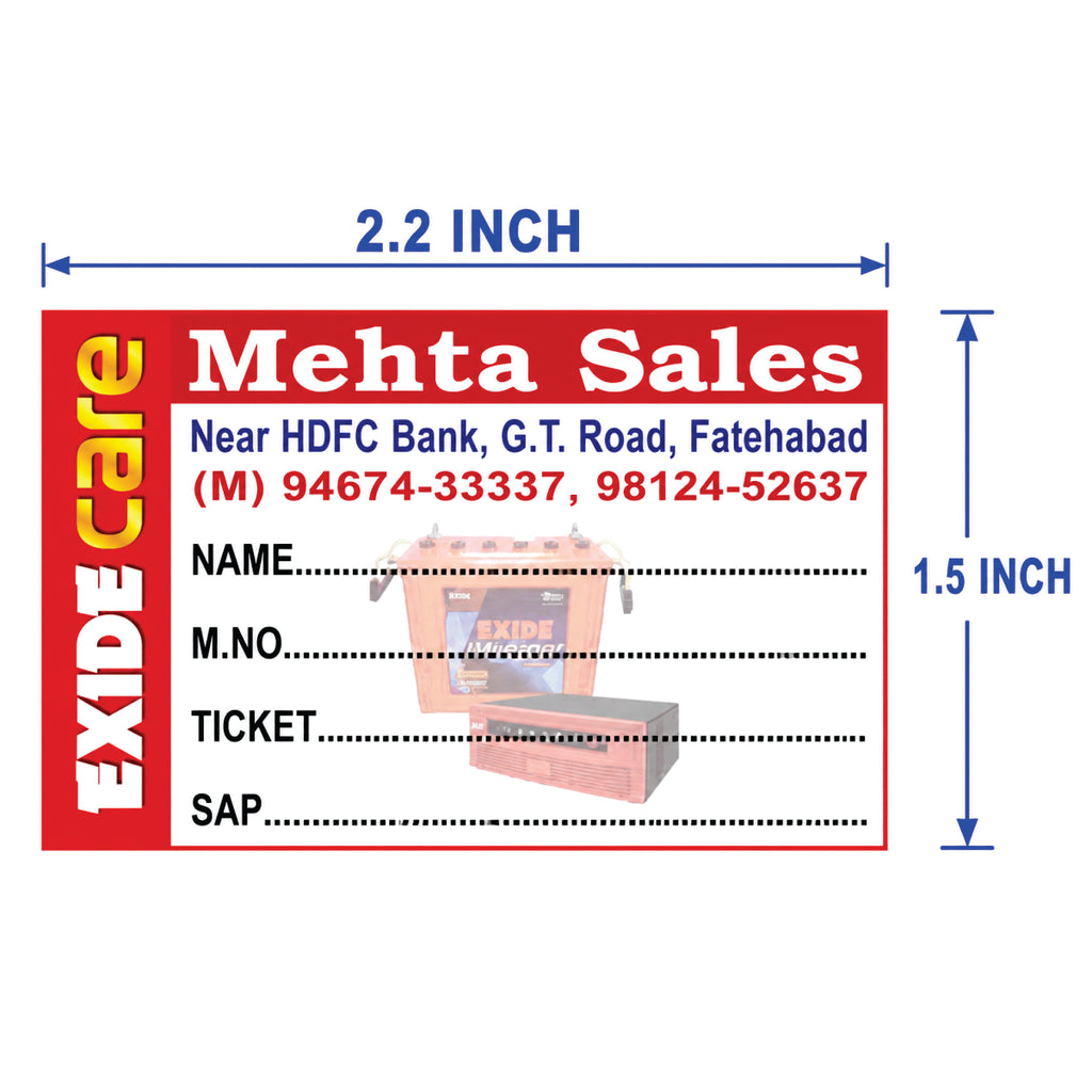 CUSTOM STICKER RE 10| 100 SHEETS