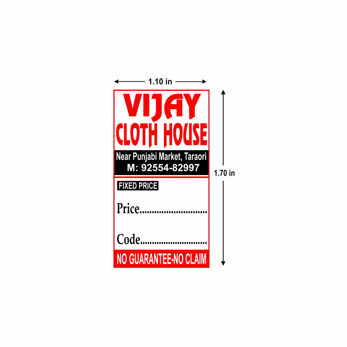 CUSTOM STICKER CL 15| 100 SHEETS
