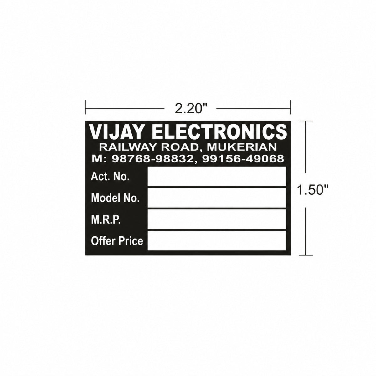 CUSTOM STICKER EL 15| 100 SHEETS