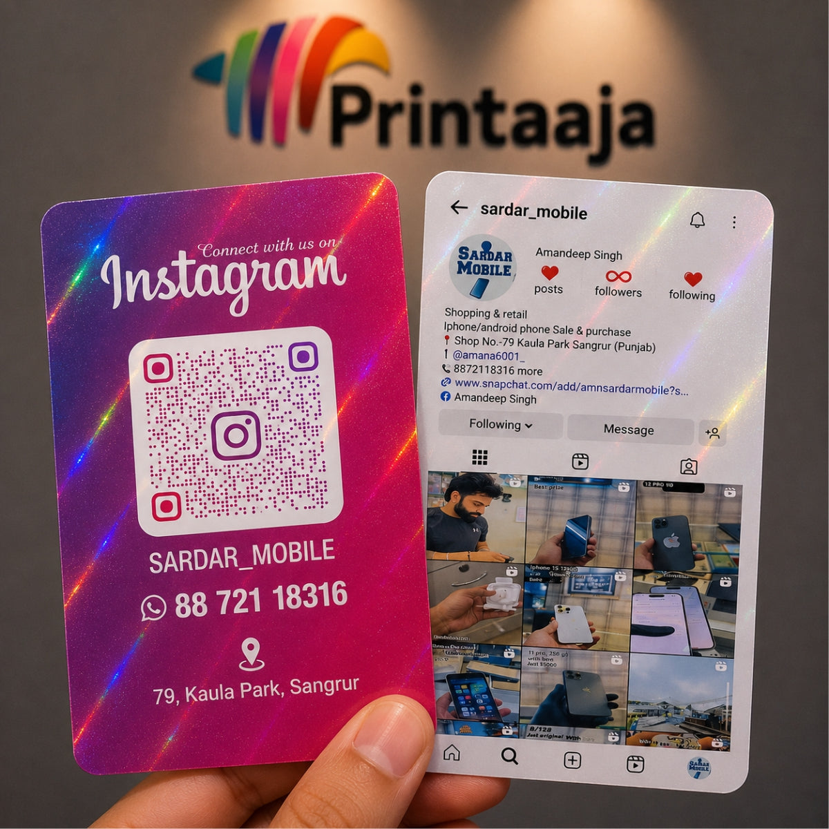 INSTA HOLOGRAPHIC VIISITING CARD