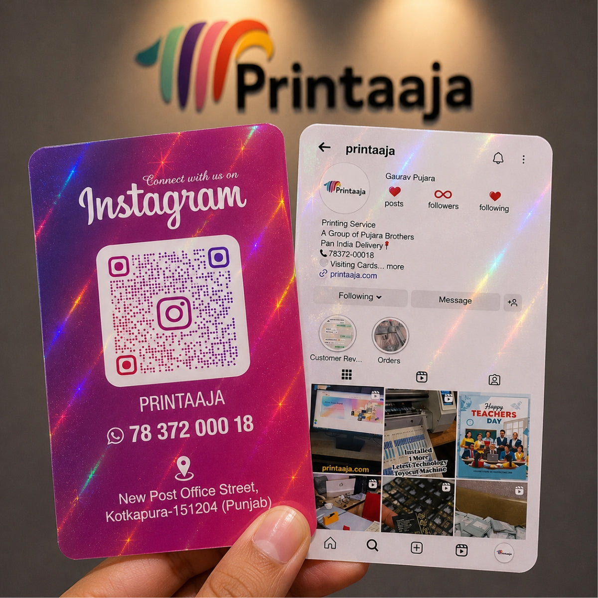 INSTA HOLOGRAPHIC VIISITING CARD