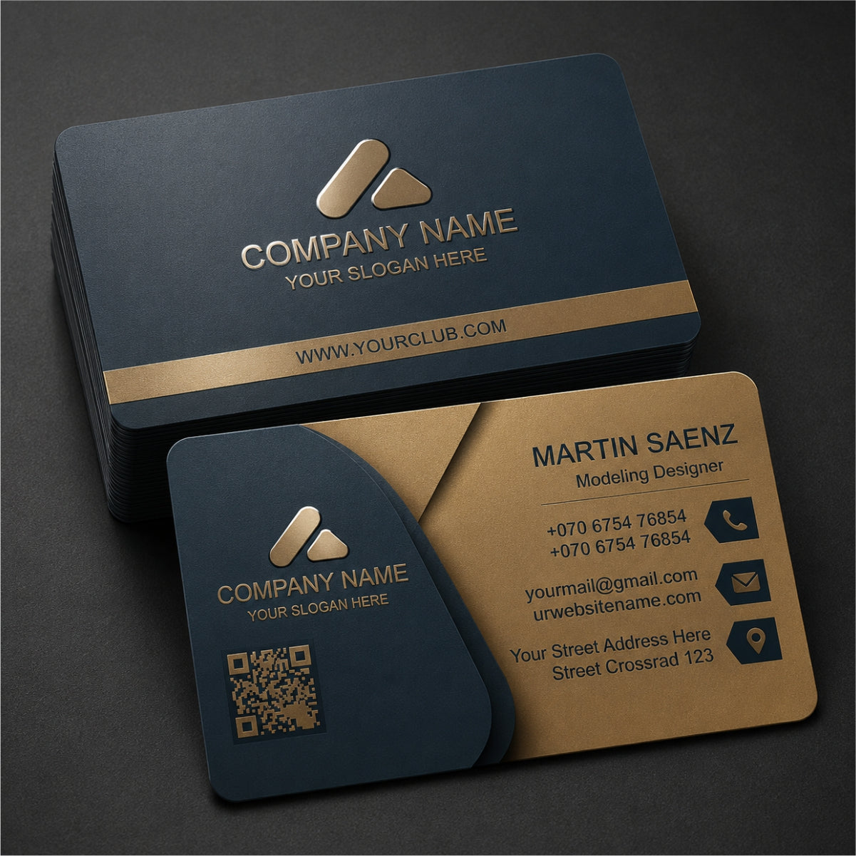 UV Embossed Rounded Corner Business Card