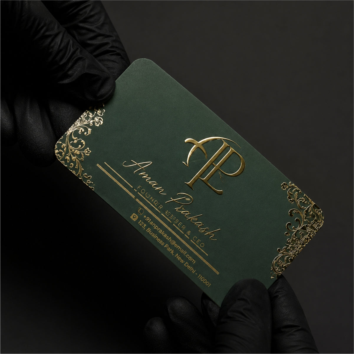 Gold Foil Rounded Corner Business Card